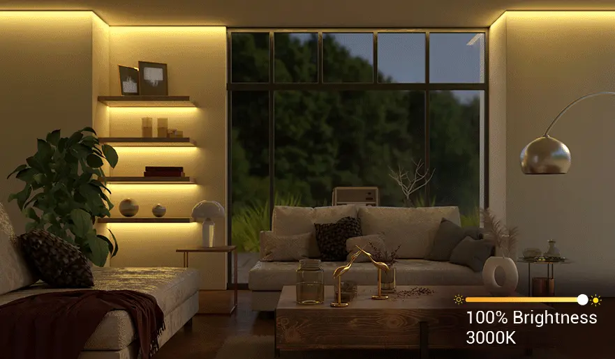 light effect of dim to warm led strip light